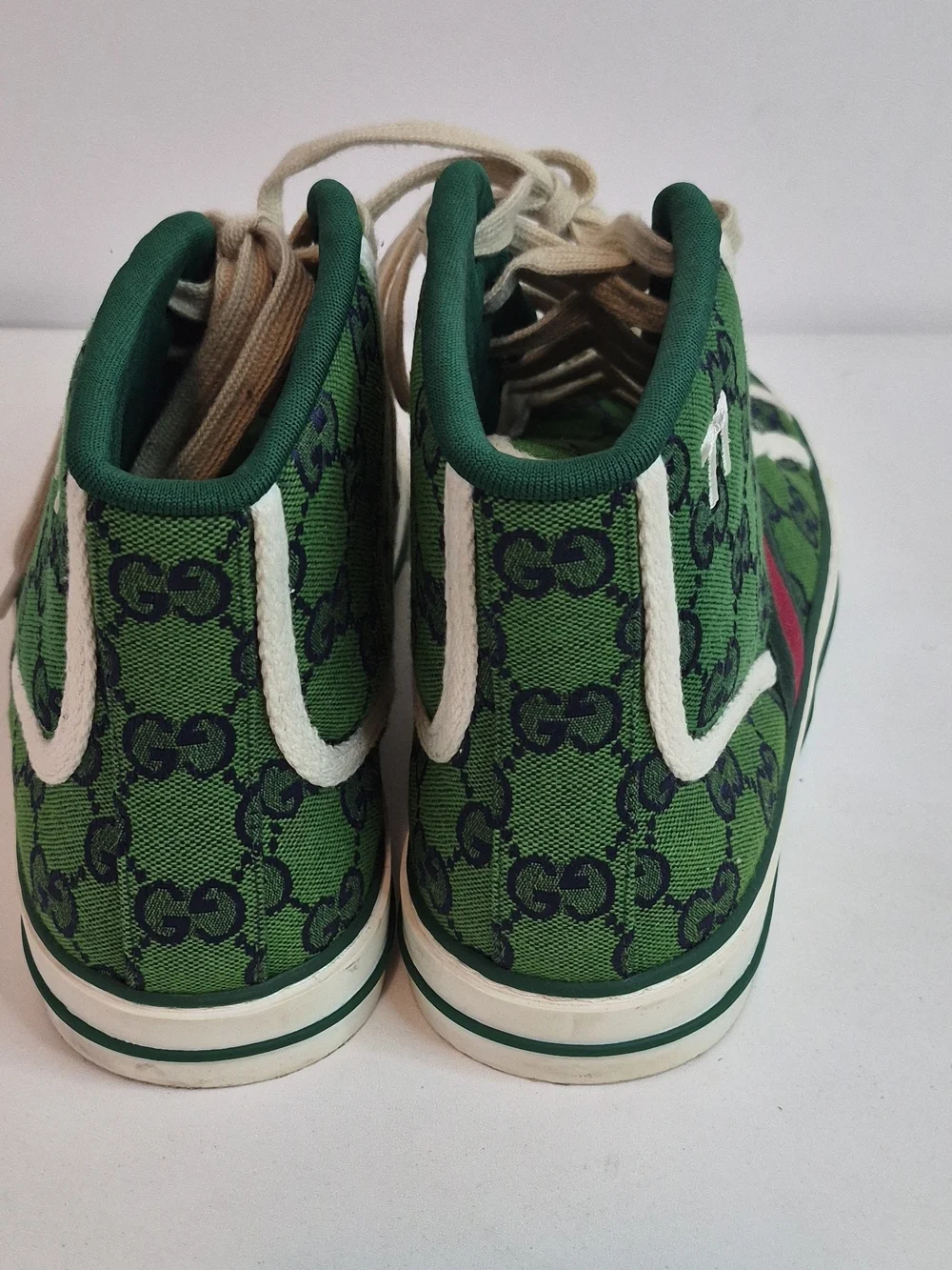 Gucci Green GG Canvas High-Top Sneakers Size 39